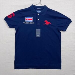 Antik Denim Big Pony Costa Rica Embroidered Polo Shirt #6 Navy Blue